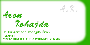 aron kohajda business card